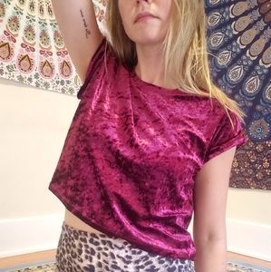 Red velvet t shirt crop top